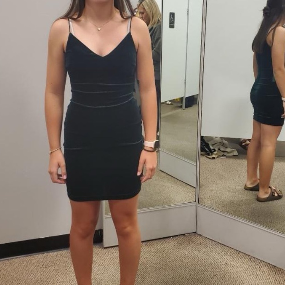 Green Velvet Homecoming Dress